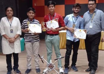 Drone made by Adani Public School students bags first prize at national contest