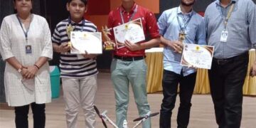 Drone made by Adani Public School students bags first prize at national contest