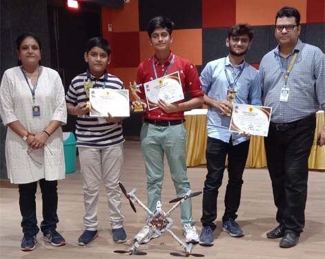 Drone made by Adani Public School students bags first prize at national contest