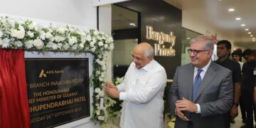 Gujarat CM Bhupendrabhai Patel inaugurates Axis Bank’s 5000th branch in Ahmedabad