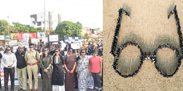 World Sight Day: Chennaites create world record by forming largest ‘Human Spectacle’ at Bessy Beach