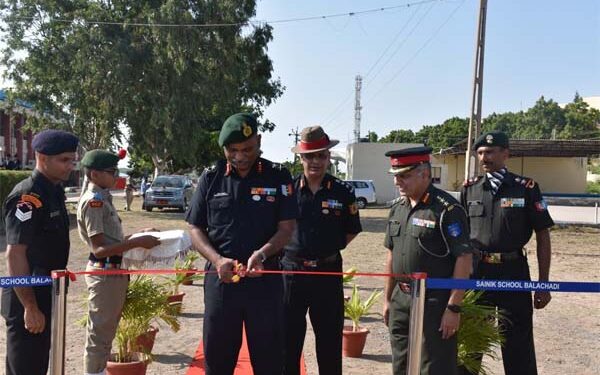 Maj Gen R Shanmugam G, ADG NCC Dte Gujarat inspires cadets during visit to Sainik School, Balachadi