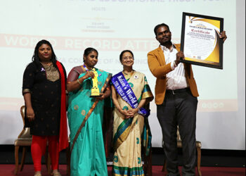 Vijaya College of Nursing enters Kalam Book of Records by holding 10-hour long mime show