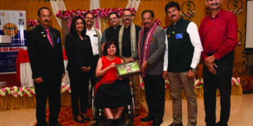 Rotary Coimbatore 3201 fetes Rtn J Swarnalatha for bagging Sarvshresth Divyangjan Award