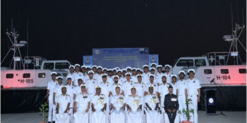 Indian Coast Guard decommissions hovercrafts ACV 184 & ACV 185 at Jakhau in Gujarat