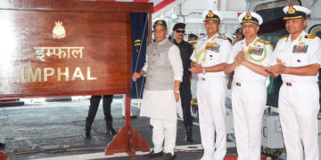 Rajnath Singh commissions stealth guided missile destroyer INS Imphal in Mumbai
