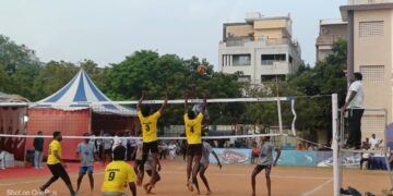 48th Raising Day of ICG: Cine star Sai Dheena, DIG T Anil Kumar, TM inaugurate Volleyball Tourney