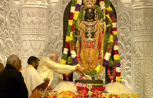 Pran Pratishtha ceremony: PM Modi unveils the Ram Lalla idol at Ram Mandir