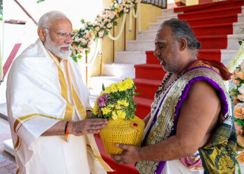 Ahead of ‘Pran Pratishtha’, PM Modi visits Ram Setu’s origin point, Arichal Munai in TN