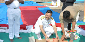 ICG North West Regional Commander lays stone for OTM & ROC building in Gandhinagar