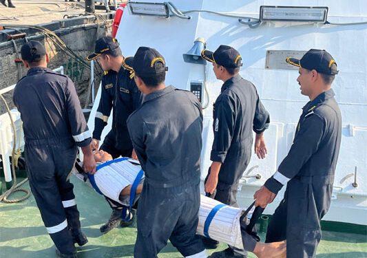 ICG deftly carries out mid-sea medical evacuation of mariner on foreign vessel off Diu coast