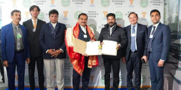Govt of Telangana signs 4 MoUs with the Adani Group for over Rs 12,400 cr at WEF, Davos