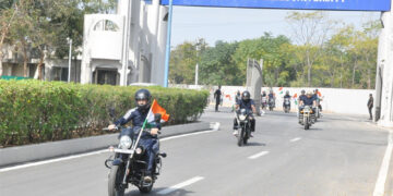 ICG Regional Commander leads HQs (North-West) to RRU bike rally to mark 48th Raising Day