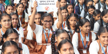 Over 600 students take part in de-addiction awareness programme of Kaka-Ba Hospital, Brahmakumaris 