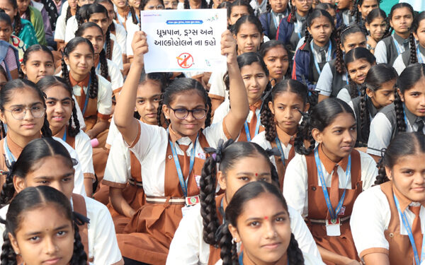 Over 600 students take part in de-addiction awareness programme of Kaka-Ba Hospital, Brahmakumaris 