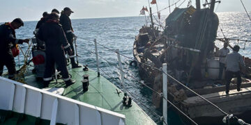 ICG rescues 5 fishermen from sinking boat at mid sea off Porbandar