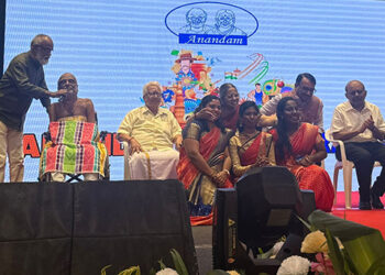 Senior citizens turn the clock back and walk the ramp in fashionable attire with kids