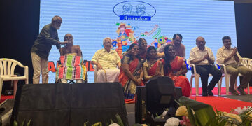 Senior citizens turn the clock back and walk the ramp in fashionable attire with kids