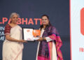 FM Nirmala Sitaraman felicitates Alpa Bhatt from Ahmedabad at Swiggy ‘She The Change’ initiative