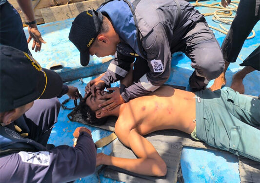 Indian Coast Guard conducts medical evacuation of a fisherman off Jakhau coast