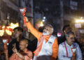 PM Modi holds six-kilometre-long roadshow in Varanasi, to file nomination papers tomorrow