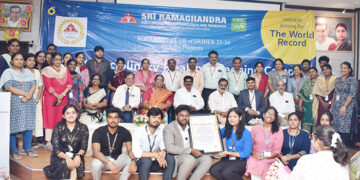 SRIHER conducts world record health camp for school children