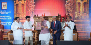 Rajnath Singh releases commemorative coin to mark Kalaignar’s birth centenary