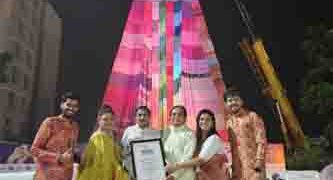 World’s largest Chaniya Choli bags certificate from World Book of Records during Navratri