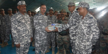 SWAC AOC-in-Chief Air Marshal Narmdeshwar Tiwari celebrates Diwali with Air warriors in frontline base