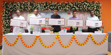 PMG Yadav releases a Spl Cover to commemorate the Silver Jubilee of St Paul School in Rajkot