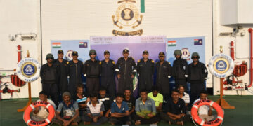 ICG, PMSA rescue 12 seafarers in distress from sunken dhow in coordinated SAR mission off Dwarka coast
