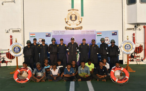 ICG, PMSA rescue 12 seafarers in distress from sunken dhow in coordinated SAR mission off Dwarka coast