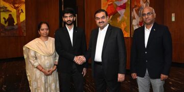 Youngest world chess champion Gukesh Dommaraju meets Gautam Adani