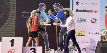 Amdavad’s strength and conditioning coach Jesal Trivedi and Pooja Tikmani set Guinness Records at bSafal Marathon
