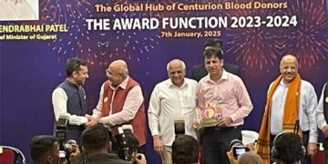 CM Bhupendra Patel honours Vishal Chiripal with ‘Pride of Ahmedabad’ Award of Indian Red Cross Society