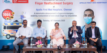 Apollo First Med Hospital performs complex finger replantation surgeries using advanced super-microsurgery