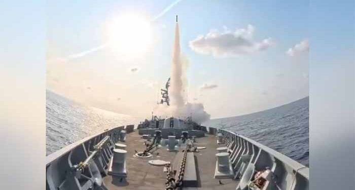 INS Surat flexes muscle, successfully test-fires MR-SAM in Arabian Sea