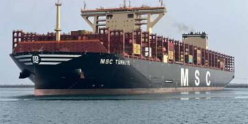 World’s largest fuel-efficient container ship, MSC Turkiye, calls at Adani’s Vizhinjam Port in Kerala