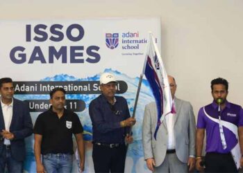 Cricket Legend Kapil Dev inaugurates ISSO Swimming Regional at Adani International School