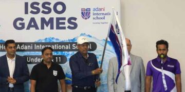 Cricket Legend Kapil Dev inaugurates ISSO Swimming Regional at Adani International School