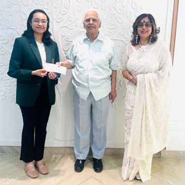 CBSE and DPS Society Chairmen felicitate world topper Ishani Debnath, DPS-Bopal scholar