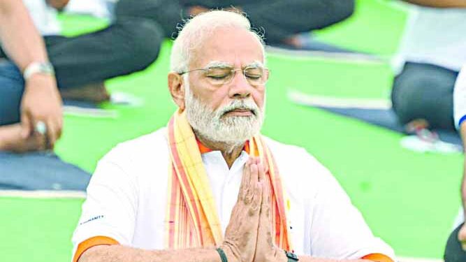 Yoga is the pause button humanity needs, to breathe, to balance, to become whole again: PM