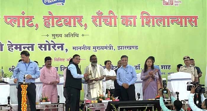 Jharkhand CM Hemant Soren lays foundation stone of milk powder plant at Medha Dairy
