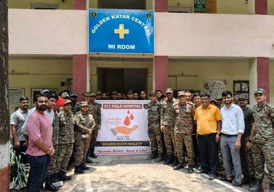 Indian Army’s Golden Katar Division holds blood donation camp for plane crash victims