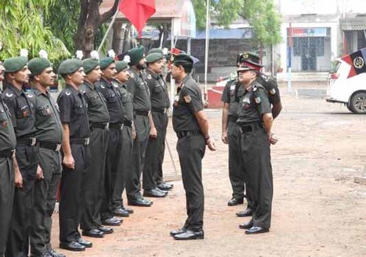 Maj Gen RS Godara, ADG Gujarat Dte reviews activities of NCC Gp HQ Rajkot