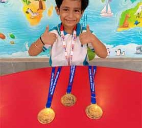 Apollo Juniors’ Inaaya secures a hat-trick of gold medals in Girls Quad Roller Skates – Under 6
