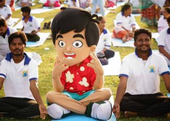 Nick and Sonic lead the way for young India, joining PM at India’s largest yoga day event in Vizag