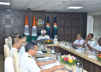 Commander Coast Guard Region (East) IG Datwinder Singh Saini, TM reviews operational preparedness