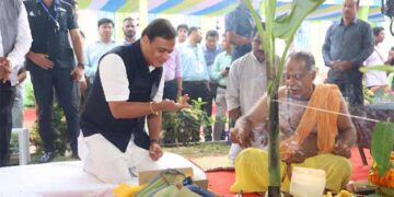 Assam CM Dr Sarma performs Bhoomi Poojan for expansion of Purabi Dairy plant at Panjabari