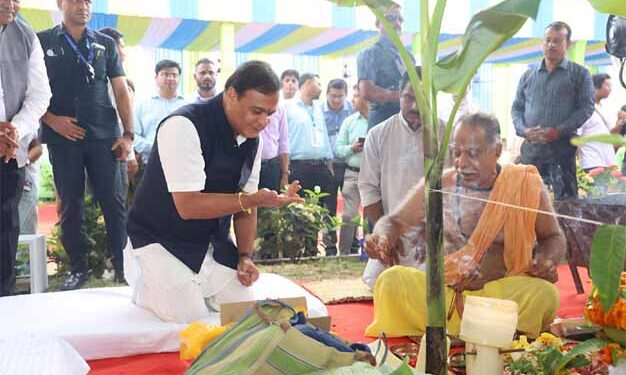 Assam CM Dr Sarma performs Bhoomi Poojan for expansion of Purabi Dairy plant at Panjabari